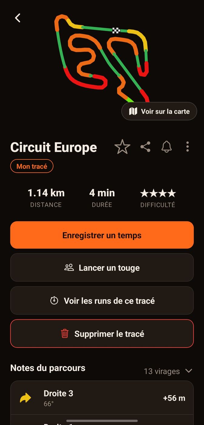 Circuit fermé avec chrono au tour